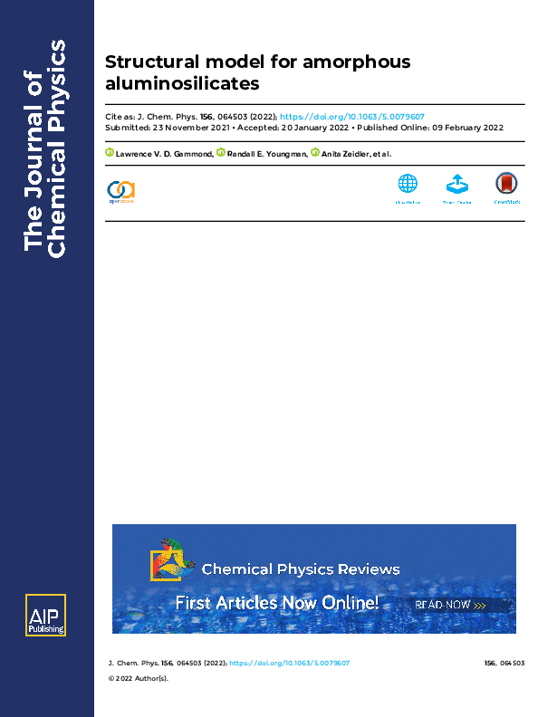 (PDF) Structural model for amorphous aluminosilicates