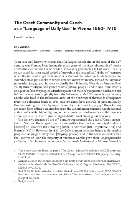 (PDF) The Czech Community and Czech as a “Language of Daily Use” in ...