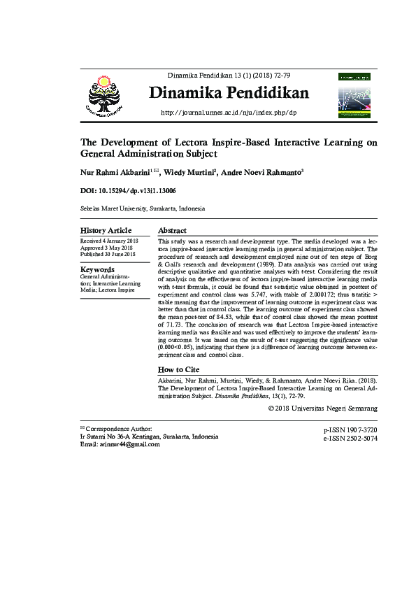 (PDF) The Development of Lectora Inspire-Based Interactive Learning on ...