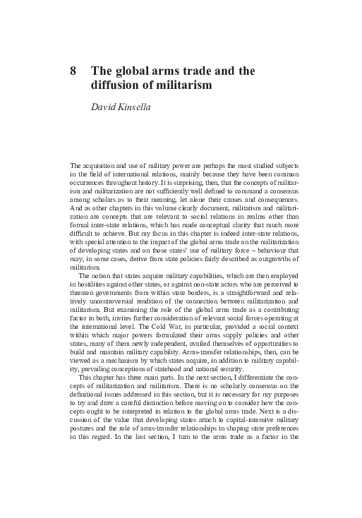 (PDF) The Global Arms Trade and the Diffusion of Militarism
