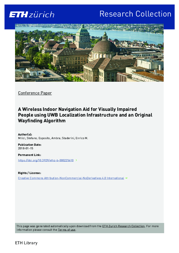 (PDF) A Wireless Indoor Navigation Aid for Visually Impaired People ...