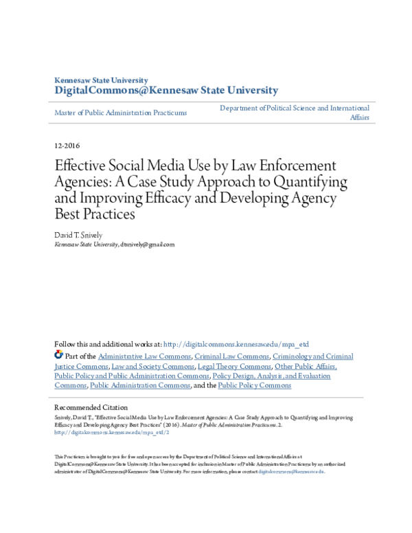 (PDF) Effective Social Media Use by Law Enforcement Agencies: A Case ...