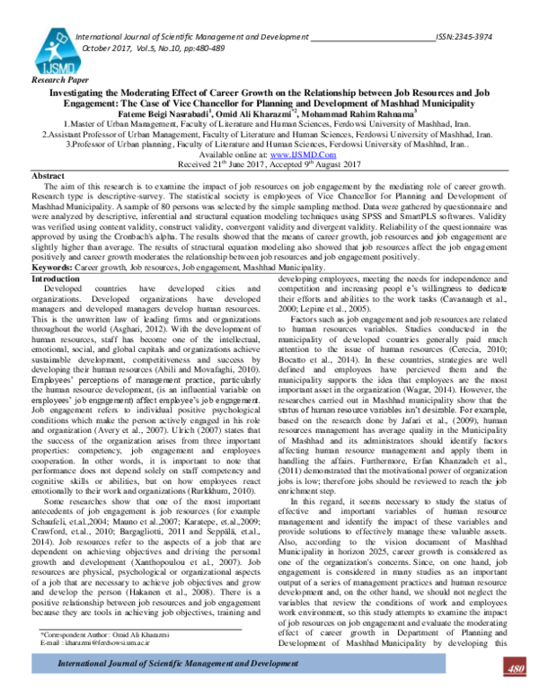 (PDF) Investigating the Moderating Effect of Career Growth on the ...