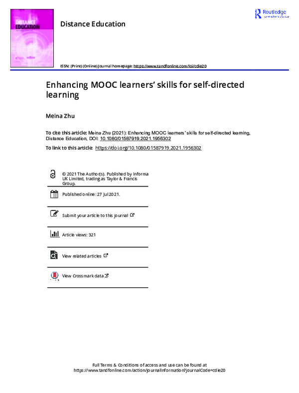 (PDF) Enhancing MOOC learners’ skills for self-directed learning