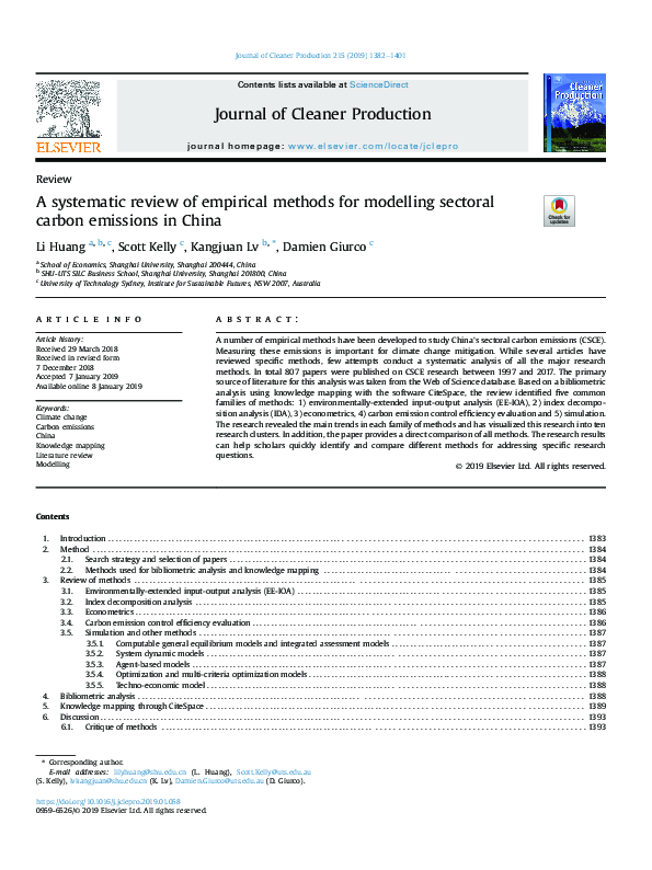 (PDF) A systematic review of empirical methods for modelling sectoral ...