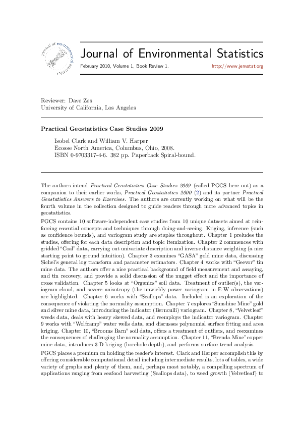 (PDF) jes Journal of Environmental Statistics