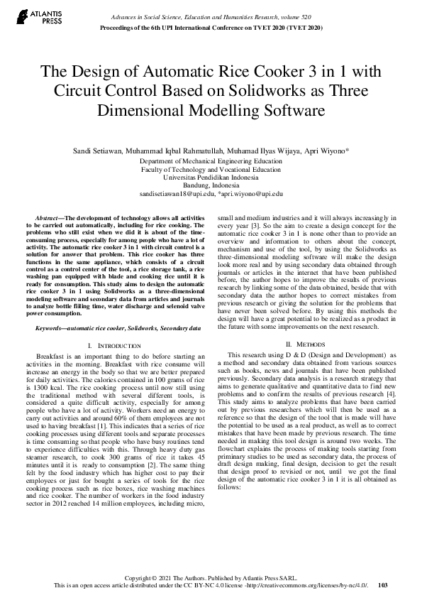(PDF) The Design of Automatic Rice Cooker 3 in 1 with Circuit Control ...