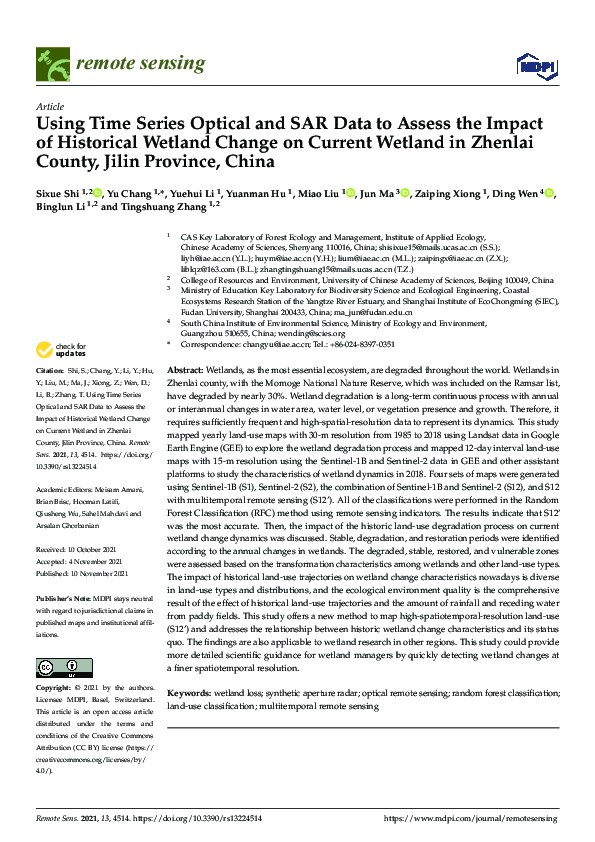 (PDF) Using Time Series Optical and SAR Data to Assess the Impact of ...
