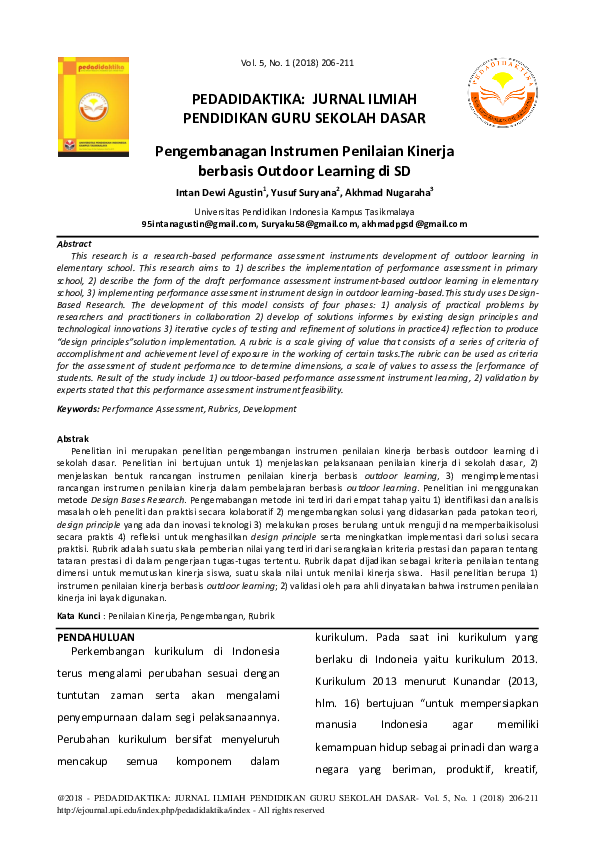 (PDF) PEDADIDAKTIKA: JURNAL ILMIAH PENDIDIKAN GURU SEKOLAH DASAR ...