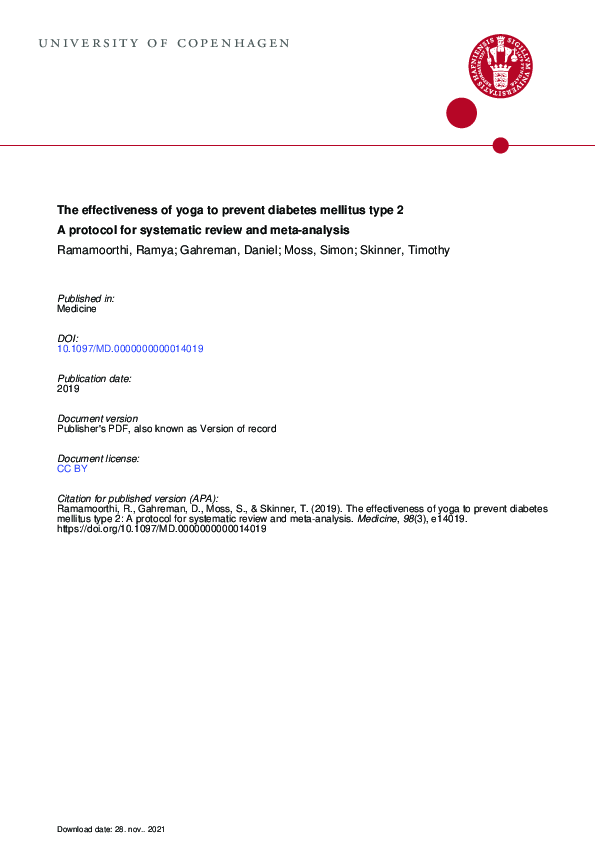 (PDF) A protocol for systematic review and meta-analysis