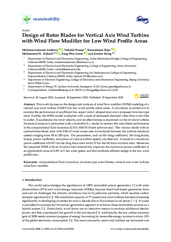 (PDF) Design of Rotor Blades for Vertical Axis Wind Turbine with Wind ...