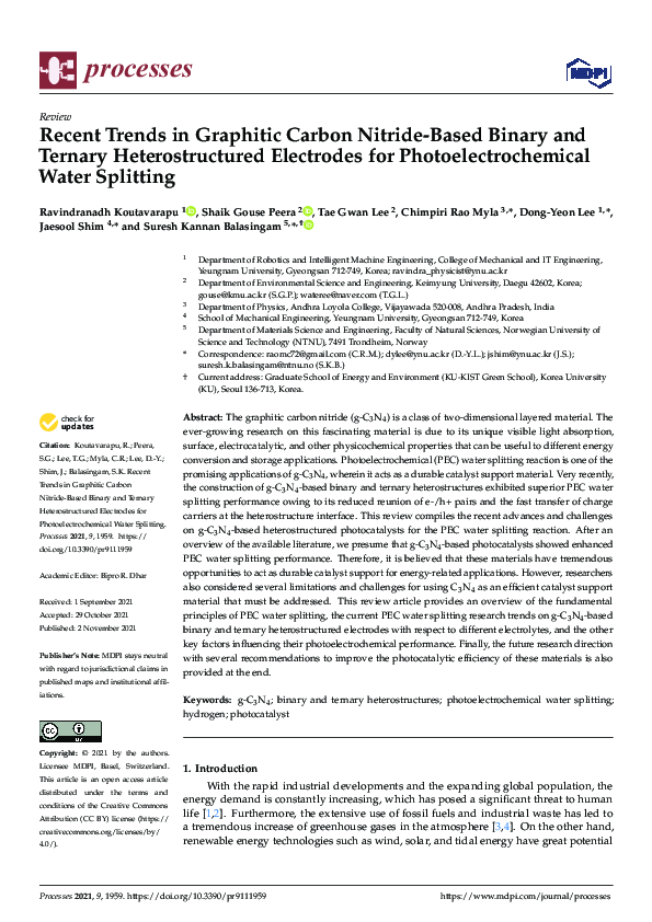 (PDF) Recent Trends in Graphitic Carbon Nitride-Based Binary and ...