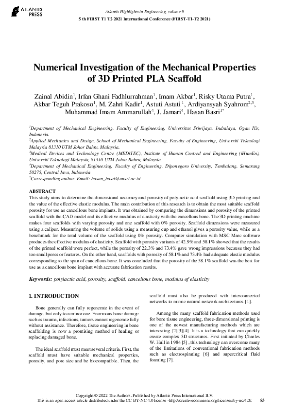 (PDF) Numerical Investigation of the Mechanical Properties of 3D ...