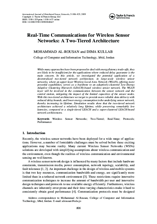 (PDF) Real-Time Communications for Wireless Sensor Networks: A Two ...