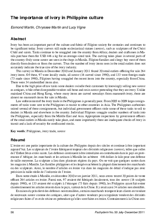 (PDF) The importance of ivory in Philippine culture Introduction and ...