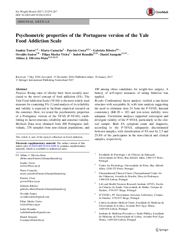 (PDF) Psychometric properties of the Portuguese version of the Yale ...