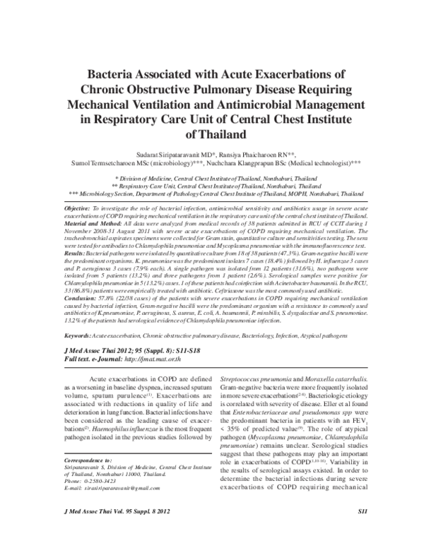 (PDF) Bacteria associated with acute exacerbations of chronic ...