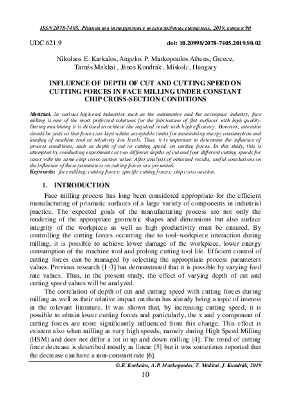 (PDF) Influence of Depth of Cut and Cutting Speed on Cutting Forces in ...