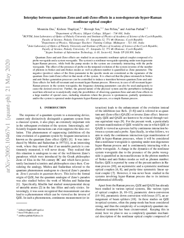 (PDF) Interplay between quantum Zeno and anti-Zeno effects in a ...