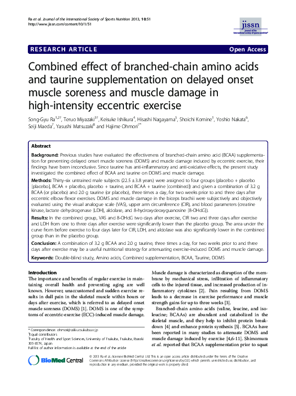 (PDF) Combined effect of branched-chain amino acids and taurine ...
