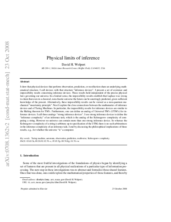 (PDF) Physical limits of inference