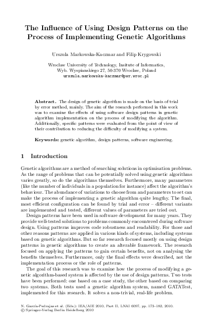 (PDF) The Influence of Using Design Patterns on the Process of ...