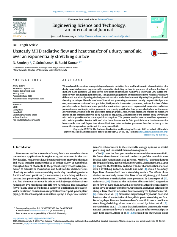 (PDF) Unsteady MHD radiative flow and heat transfer of a dusty ...