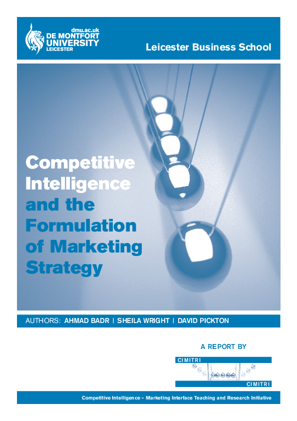 (PDF) Competitive intelligence and the formulation of marketing