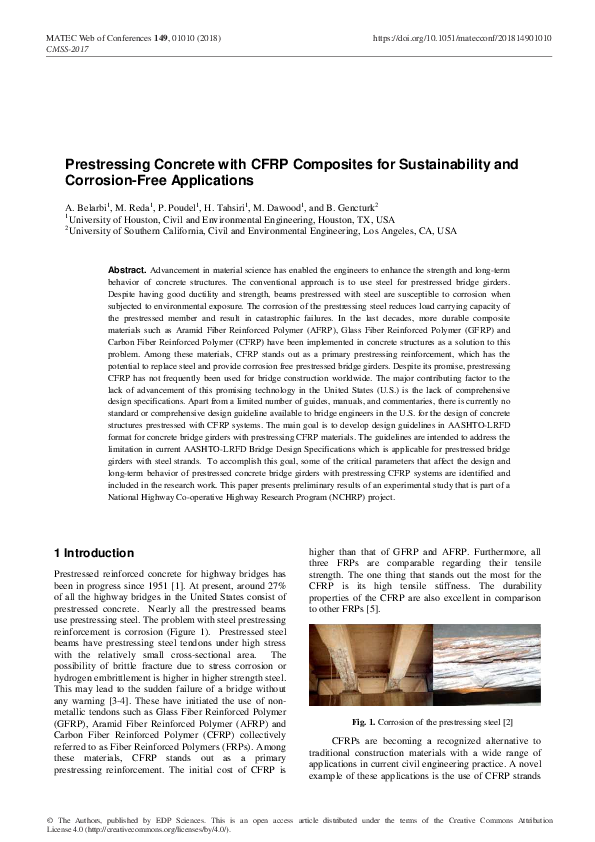 (PDF) Prestressing Concrete with CFRP Composites for Sustainability and ...