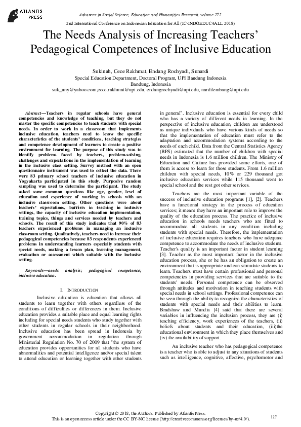 (PDF) The Needs Analysis of Increasing Teachers’ Pedagogical ...