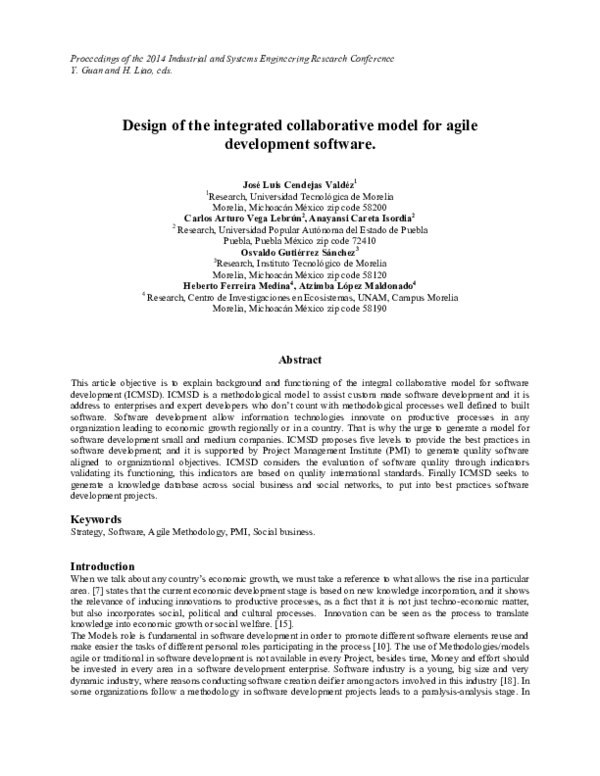(PDF) Design of the integrated collaborative model for agile ...