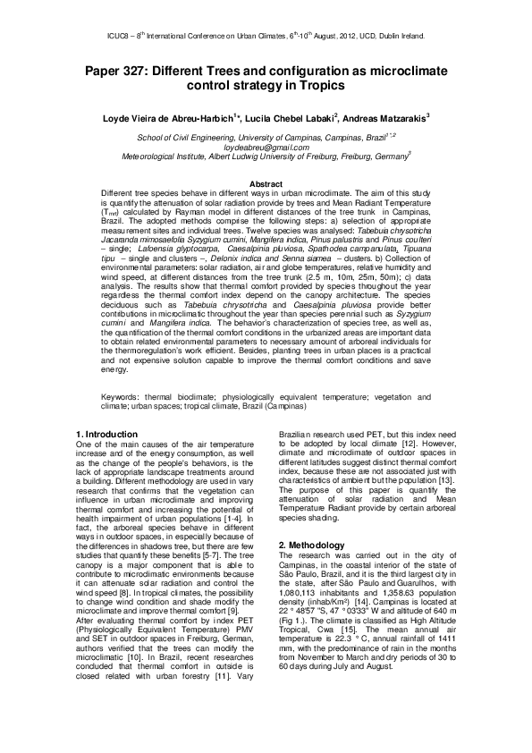 (PDF) Paper 327: Different Trees and configuration as microclimate ...
