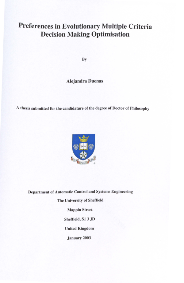(PDF) Preferences in evolutionary multiple criteria decision making ...