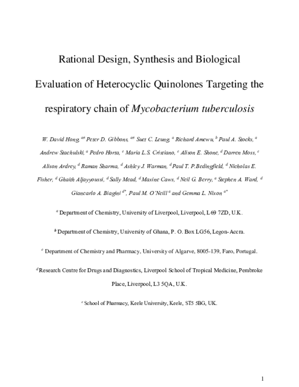 (PDF) Rational Design, Synthesis, and Biological Evaluation of ...