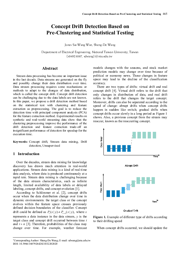 (PDF) Concept Drift Detection Based on Pre-Clustering and Statistical ...