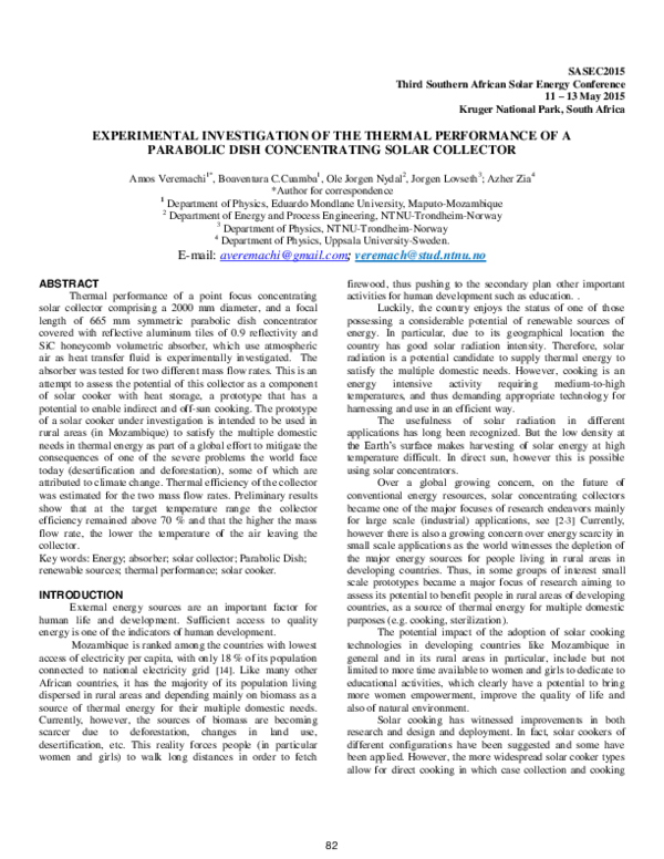 (PDF) Experimental Investigation of the Thermal Performance of a ...
