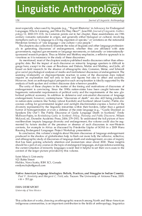 (PDF) Native American Language Ideologies: Beliefs, Practices, and ...