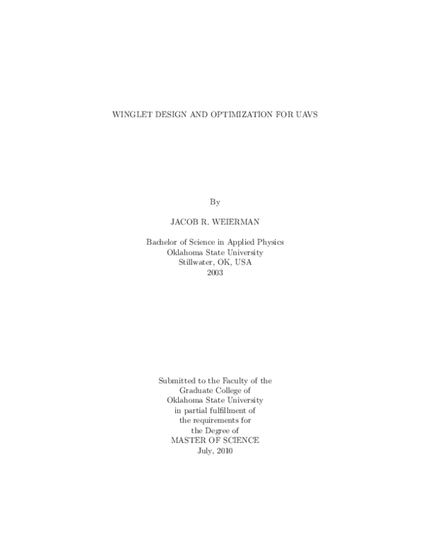 (PDF) Winglet Design and Optimization for UAVs