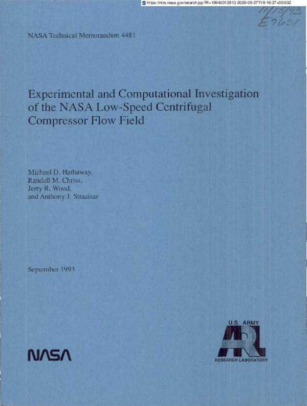 (PDF) Experimental and Computational Investigation of the NASA Low ...
