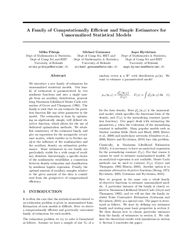(PDF) A Family of Computationally Efficient and Simple Estimators for ...