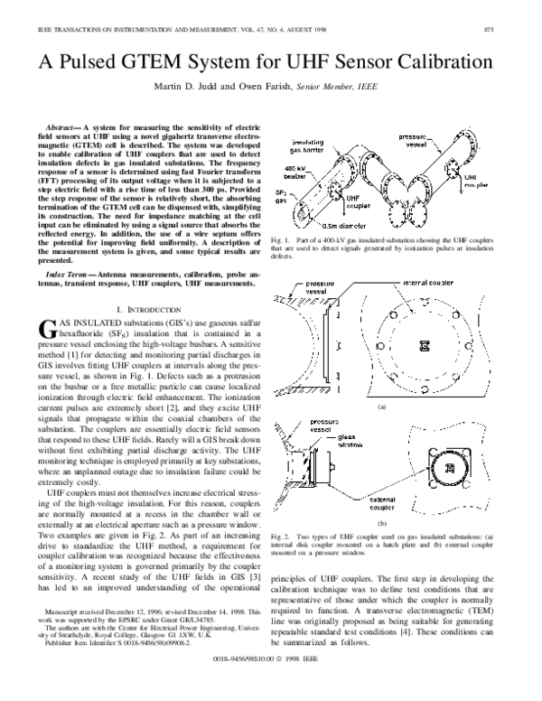 (PDF) A pulsed GTEM system for UHF sensor calibration