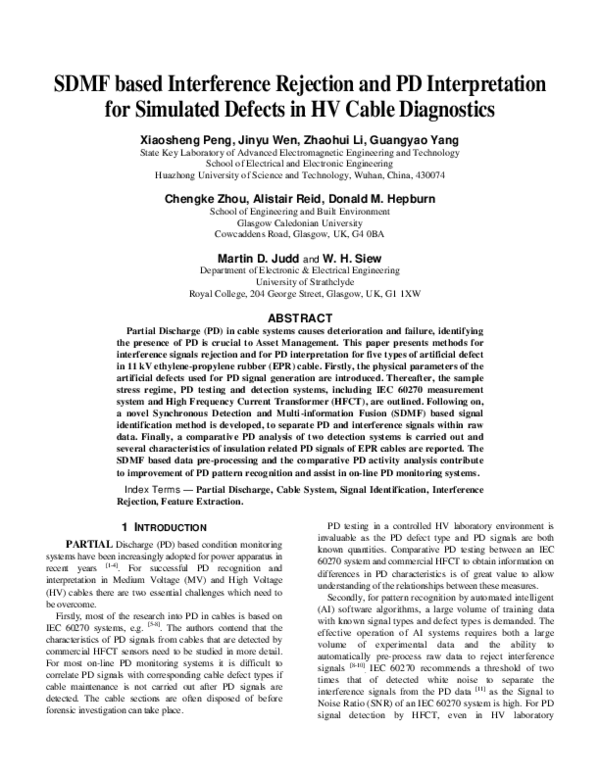 (PDF) SDMF based interference rejection and PD interpretation for ...