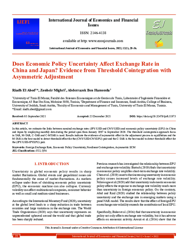 (PDF) Does Economic Policy Uncertainty Affect Exchange Rate in China ...