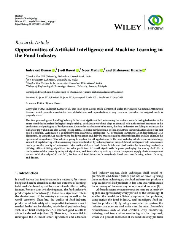 (PDF) Opportunities of Artificial Intelligence and Machine Learning in ...