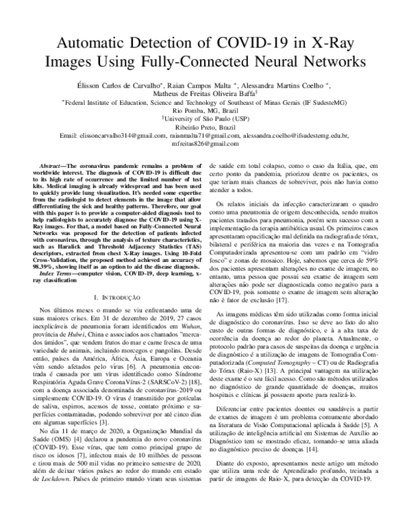 (PDF) Automatic Detection of COVID-19 in X-Ray Images Using Fully ...