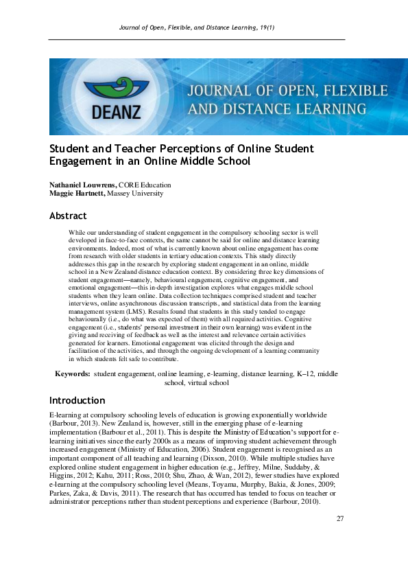 (PDF) Student and Teacher Perceptions of Online Student Engagement in ...