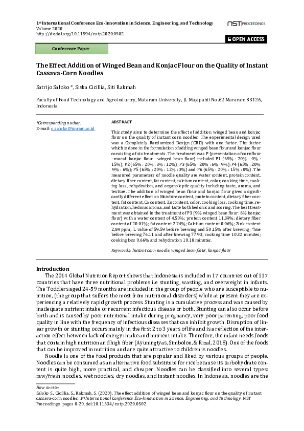 (PDF) The Effect Addition of Winged Bean and Konjac Flour on the ...