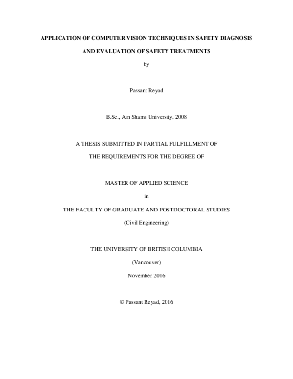 (PDF) Application of computer vision techniques in safety diagnosis and ...