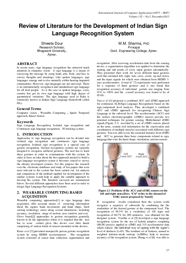 (PDF) Review of Literature for the Development of Indian Sign Language ...