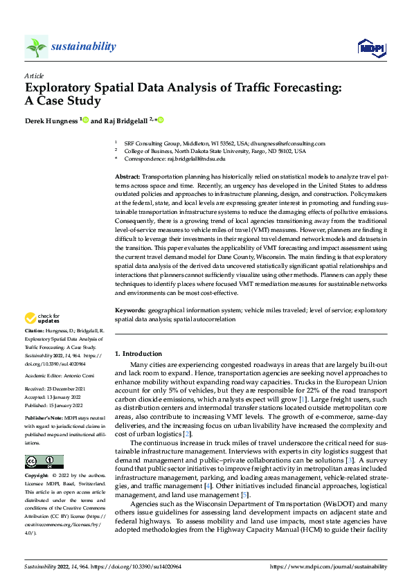 (PDF) Exploratory Spatial Data Analysis of Traffic Forecasting: A Case ...